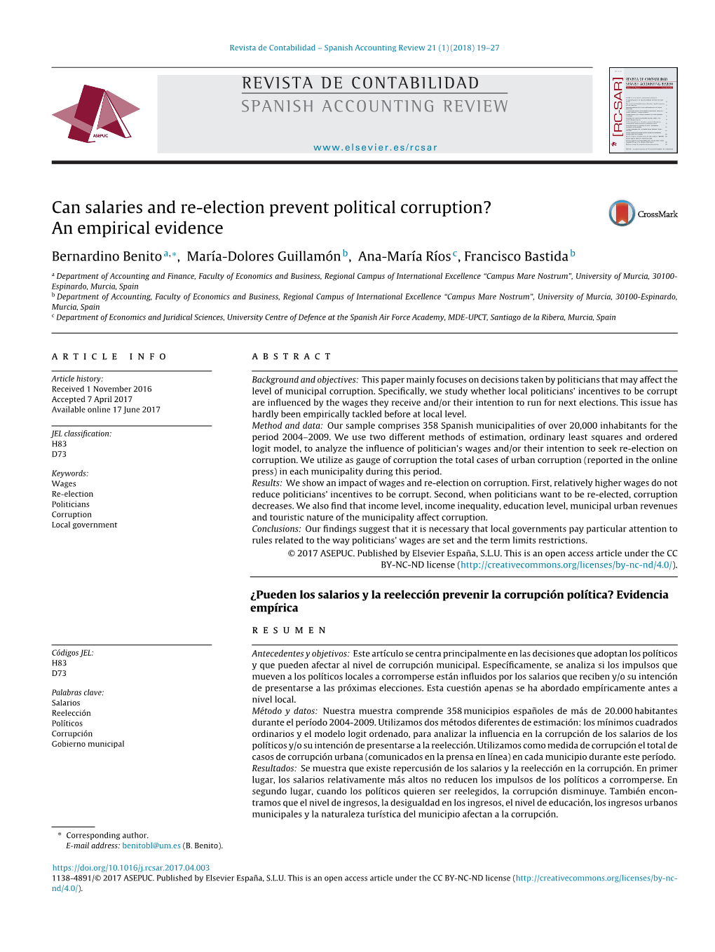 Can Salaries and Re-Election Prevent Political Corruption? an Empirical Evidence