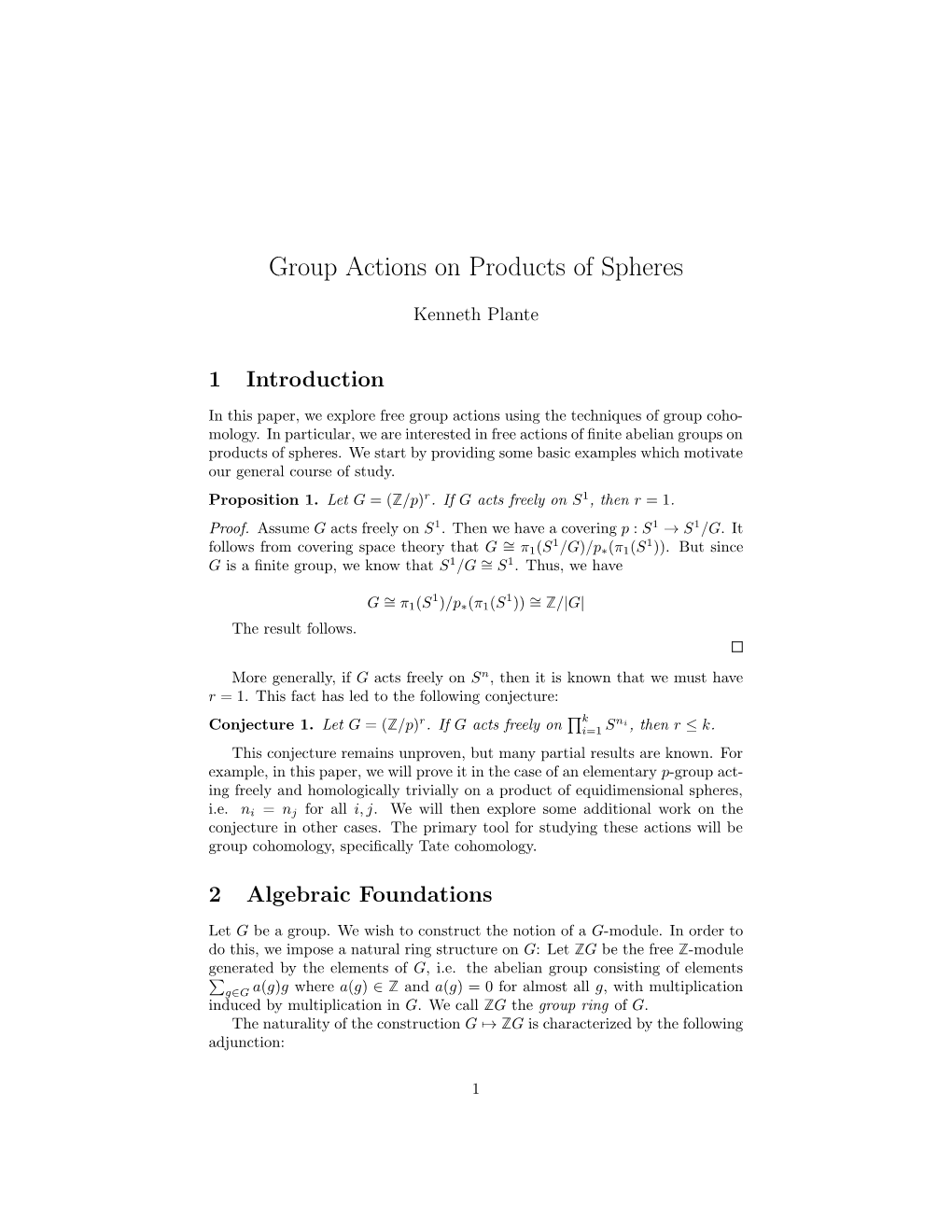 Group Actions on Products of Spheres