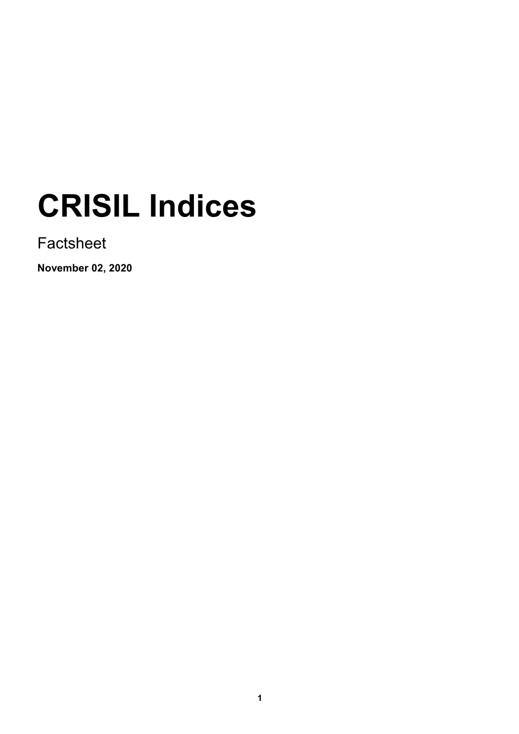 List of CRISIL Indices – Objectives and Inception Dates