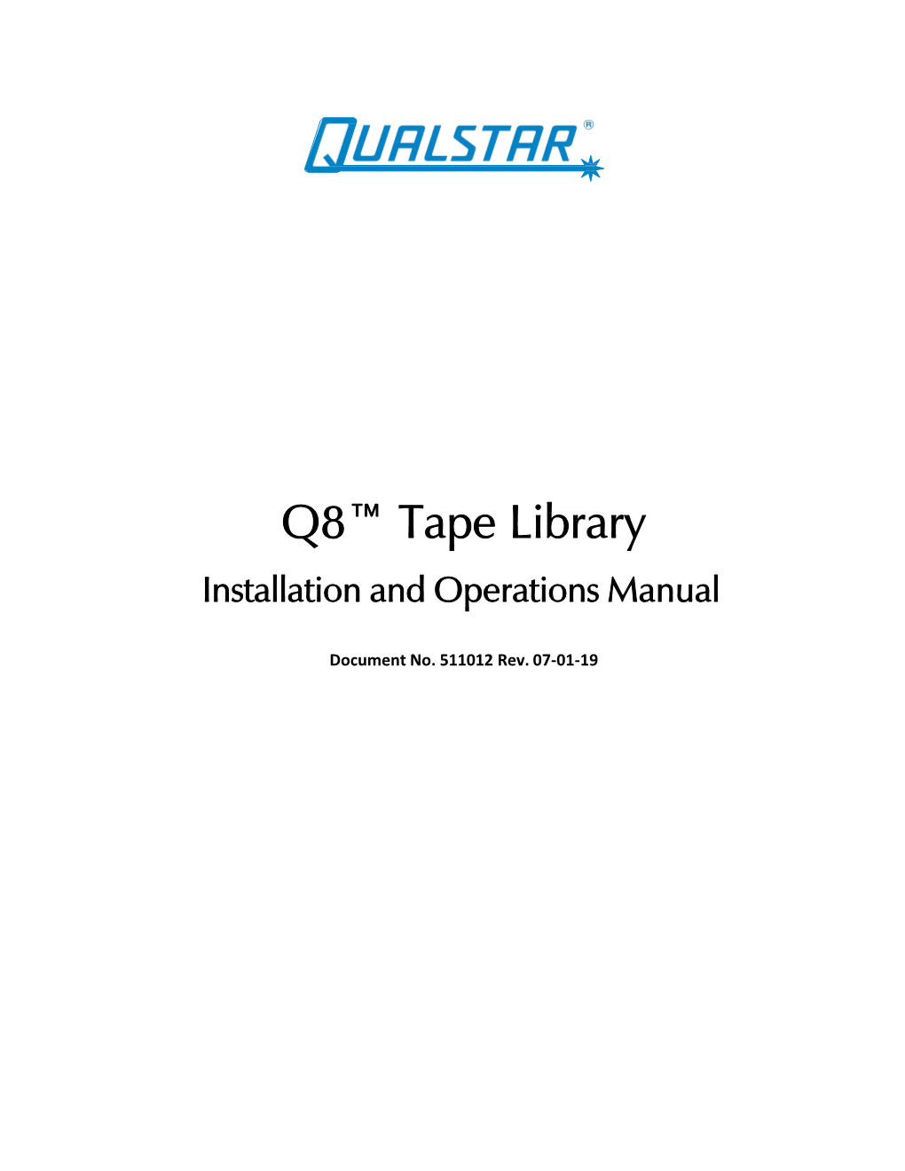 Q8™ Tape Library Installation and Operations Manual