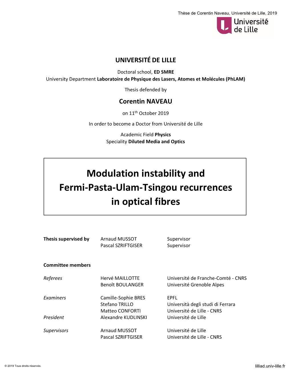 Modulation Instability and Fermi-Pasta-Ulam-Tsingou Recurrences