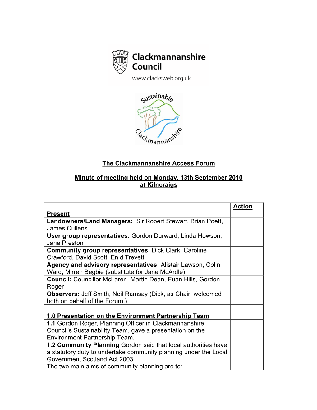 The Clackmannanshire Access Forum