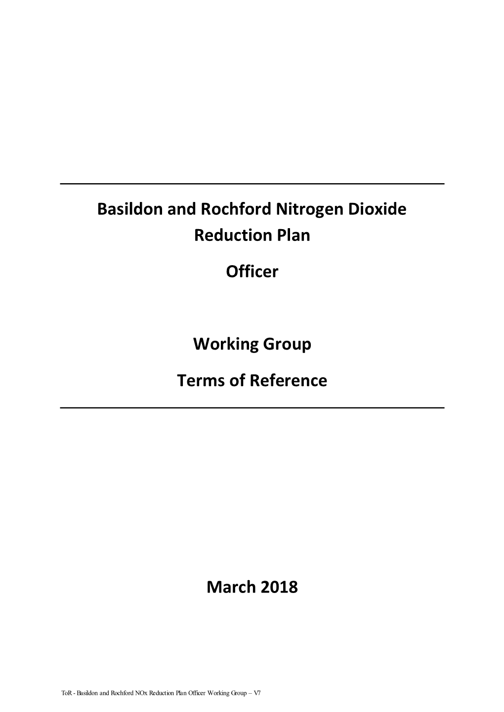 Basildon and Rochford Nitrogen Dioxide Reduction Plan Officer