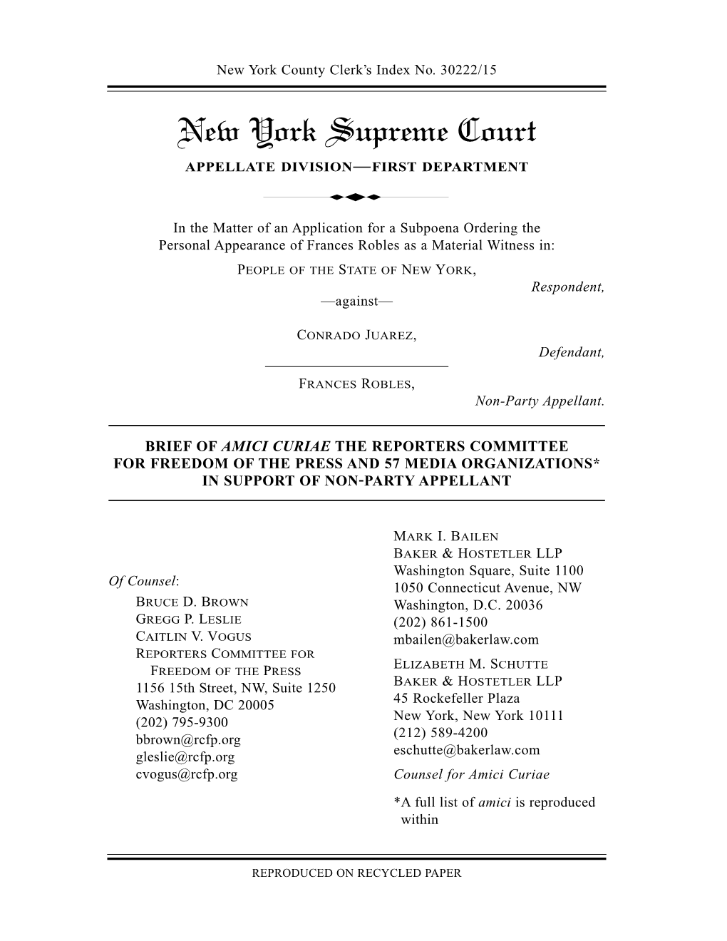 New York Supreme Court APPELLATE DIVISION—FIRST DEPARTMENT