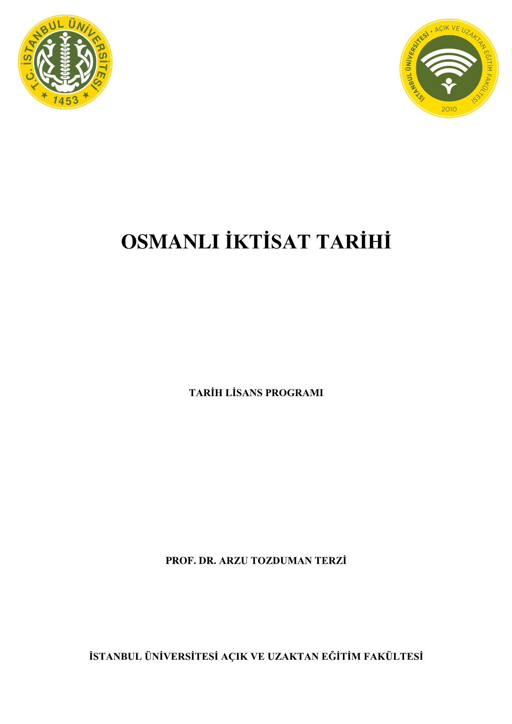 Osmanli Iktisat Tarihi