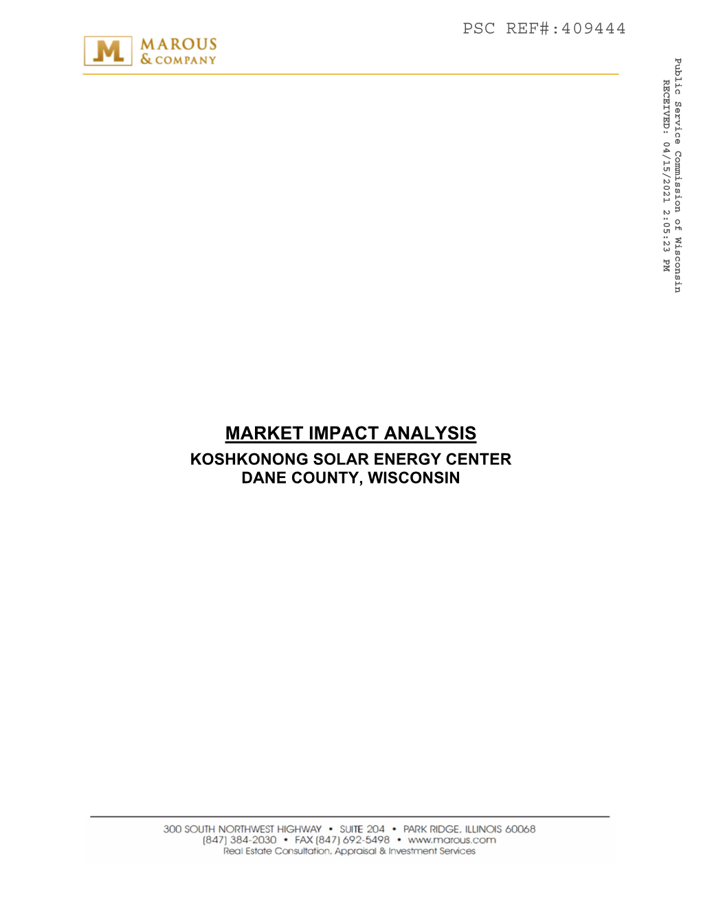 Market Impact Analysis Psc Ref#:409444