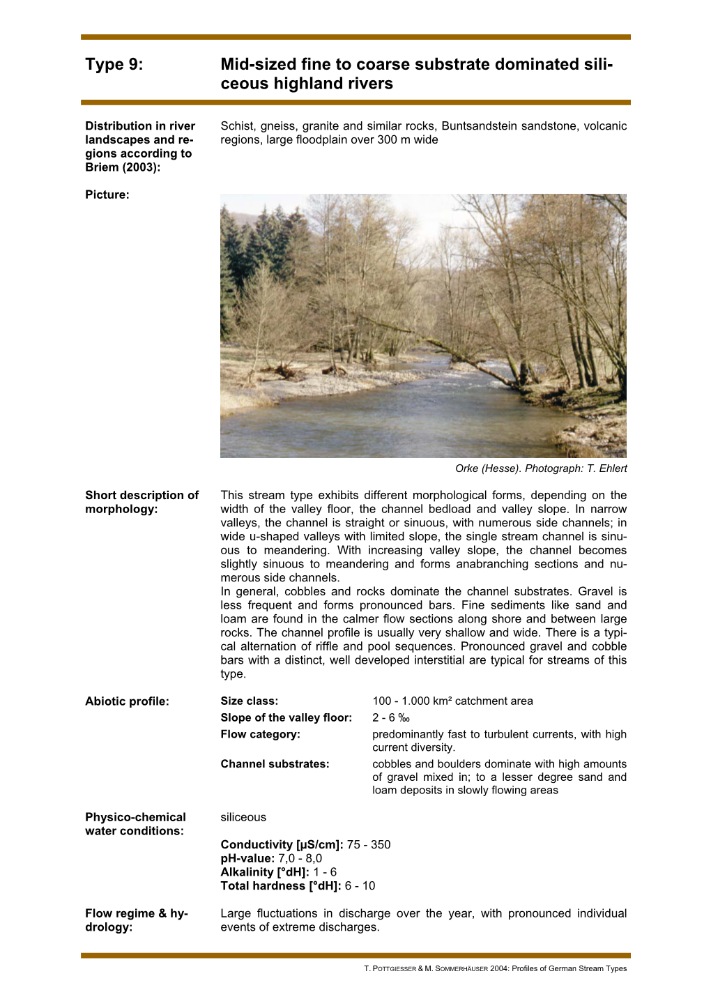 Mid-Sized Fine to Coarse Substrate Dominated Sili- Ceous Highland Rivers