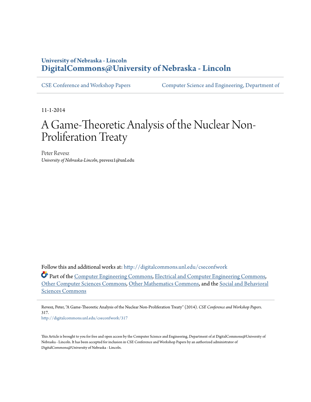 A Game-Theoretic Analysis of the Nuclear Non-Proliferation Treaty