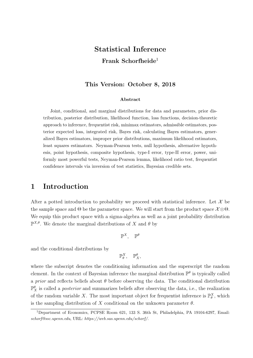 Statistical Inference 1 Introduction