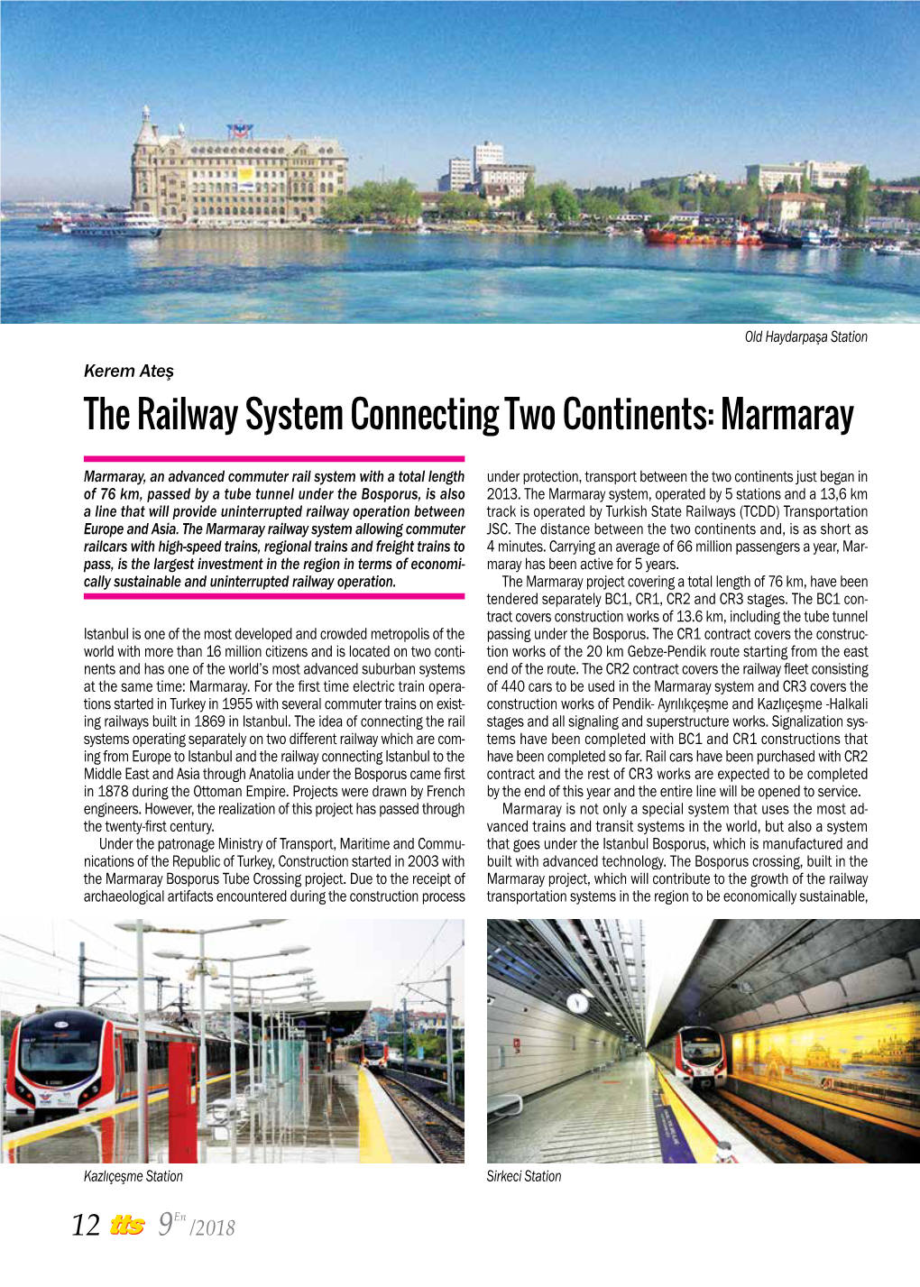 The Railway System Connecting Two Continents: Marmaray