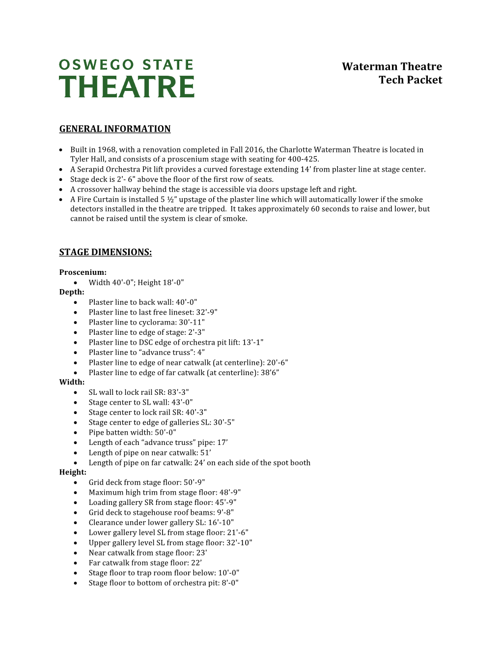 Waterman Theatre Tech Packet