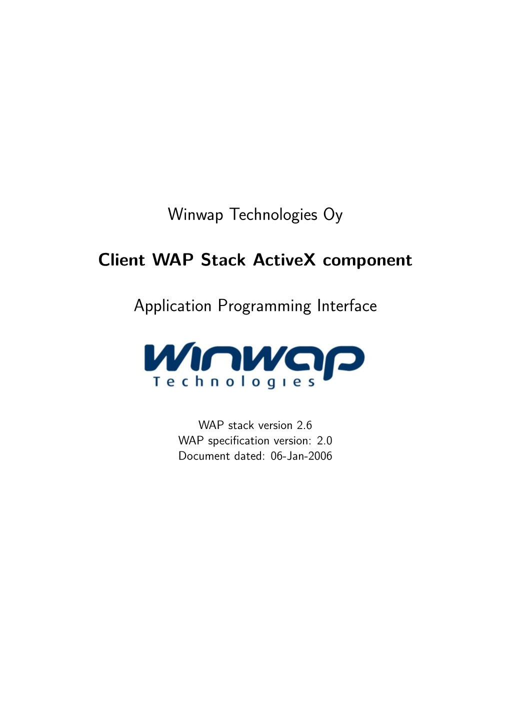 Client WAP Stack Activex Component