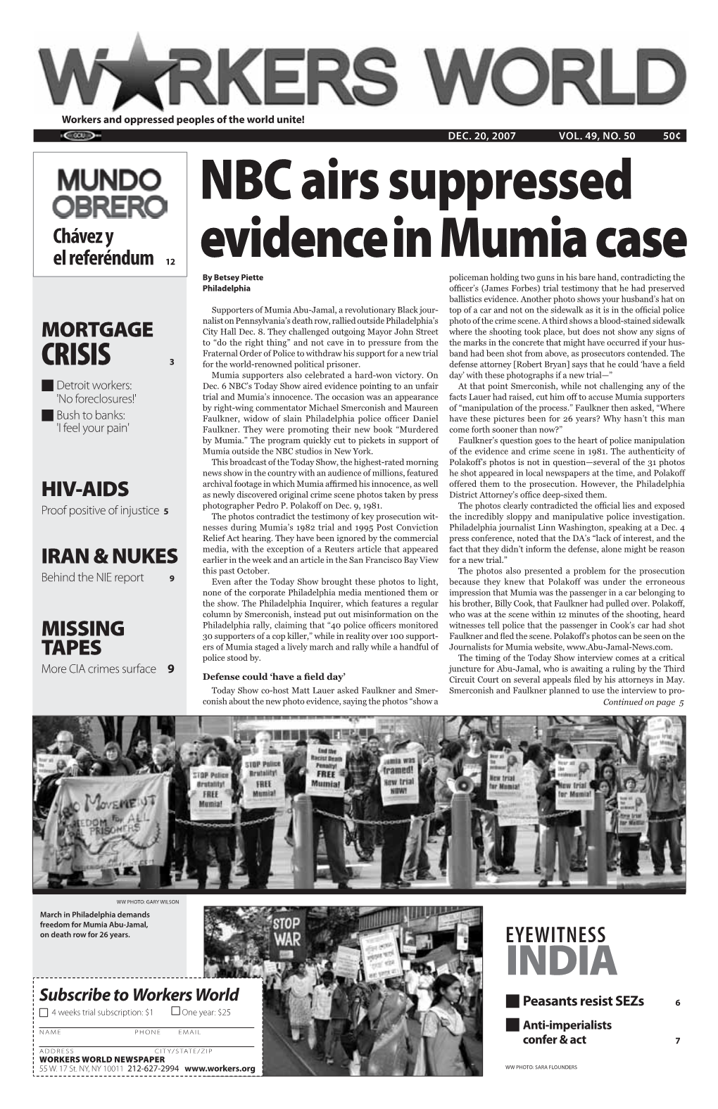NBC Airs Suppressed Evidence in Mumia Case