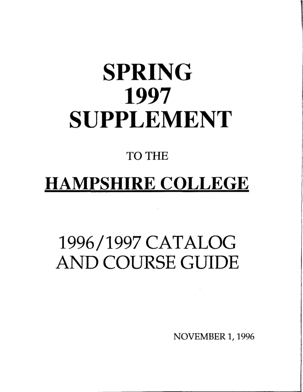 Spring 1997 Supplement