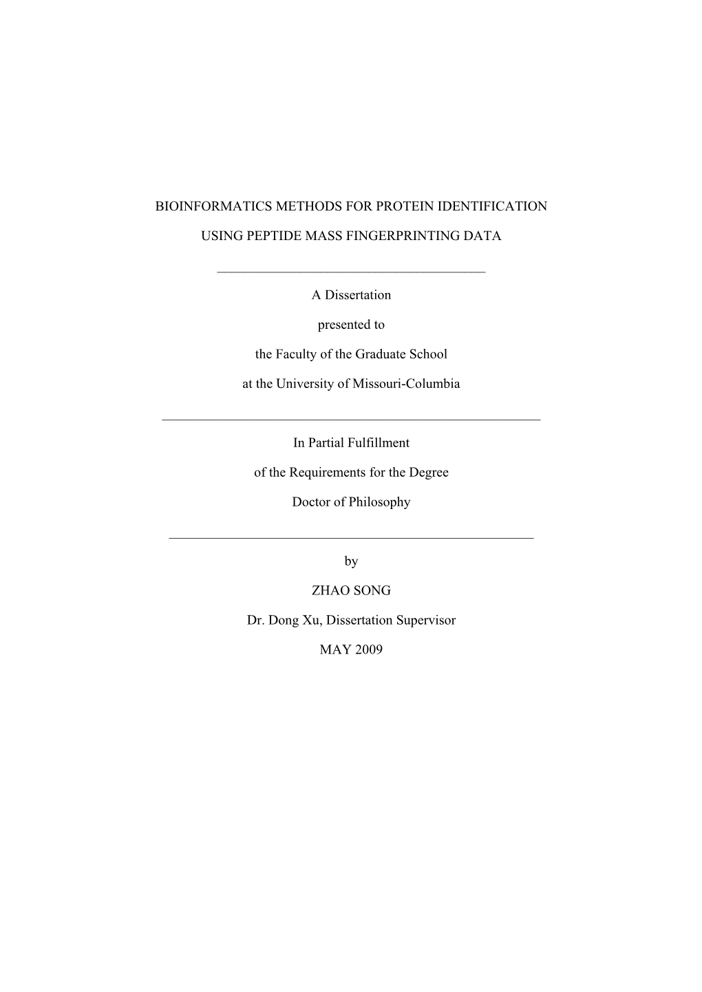 Bioinformatics Methods for Protein Identification