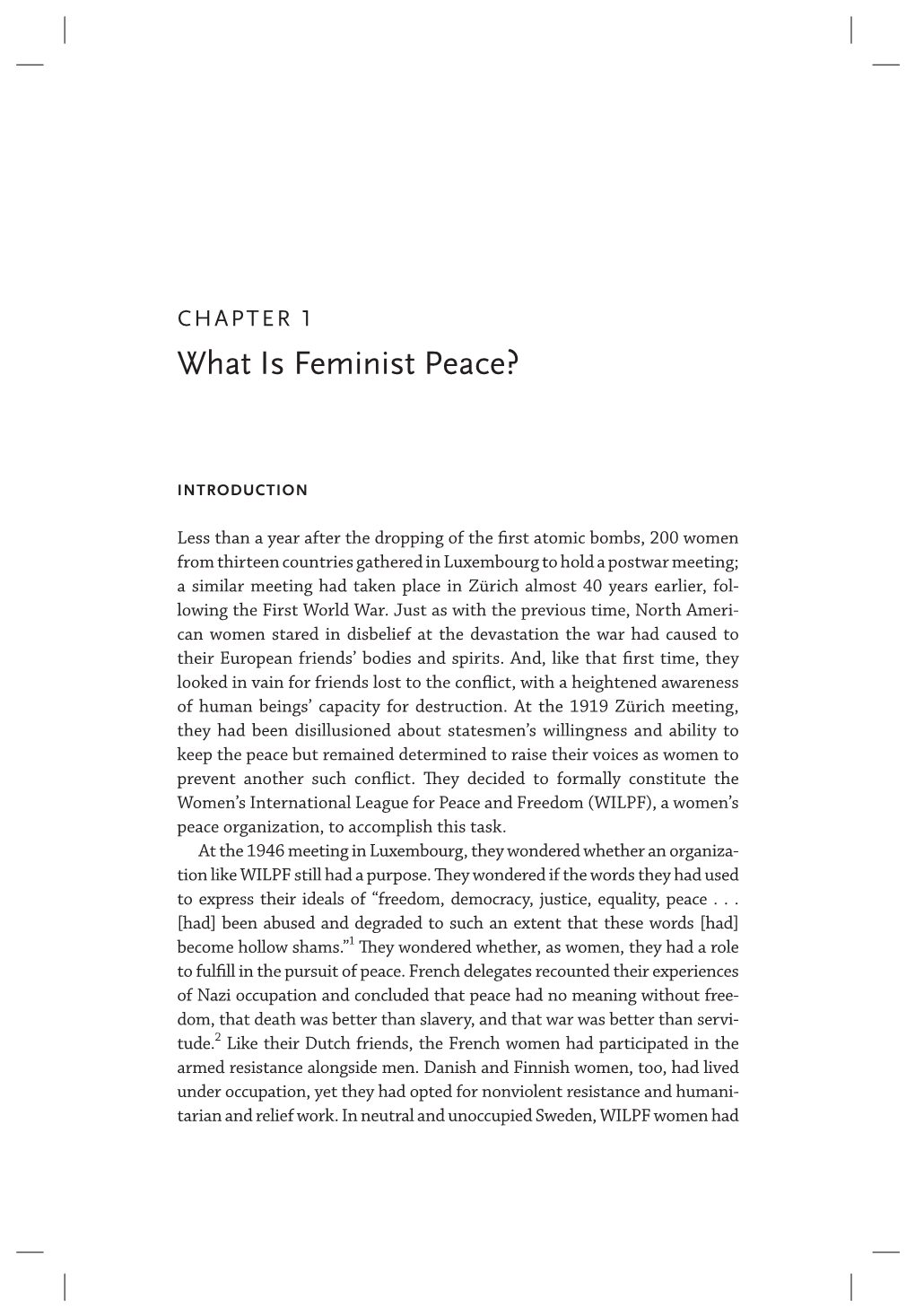 What Is Feminist Peace?