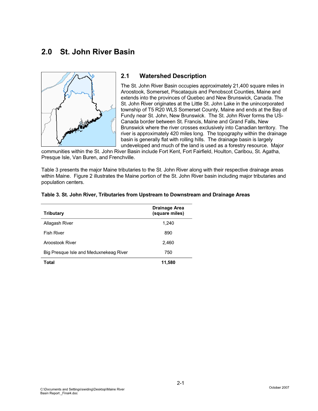 2.0 St. John River Basin