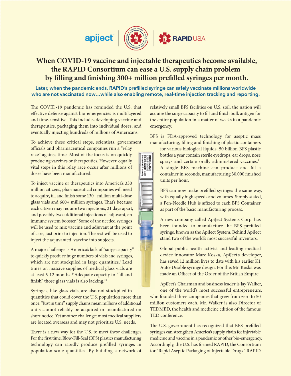 Prefilled Syringes Per Month