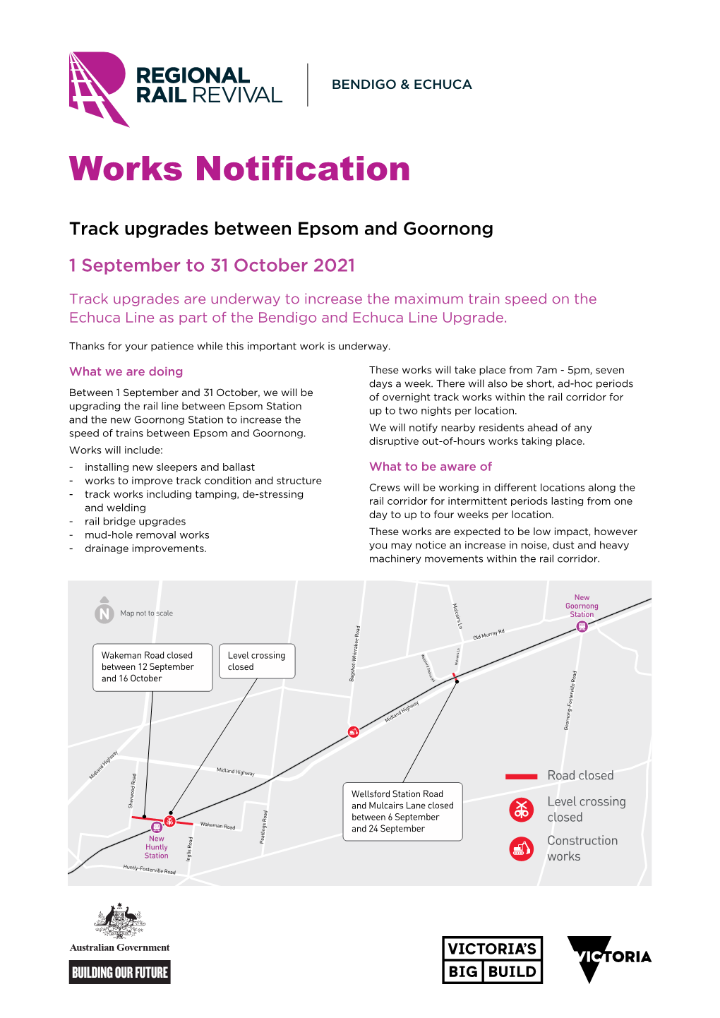 Track Upgrades Between Epsom and Goornong 1