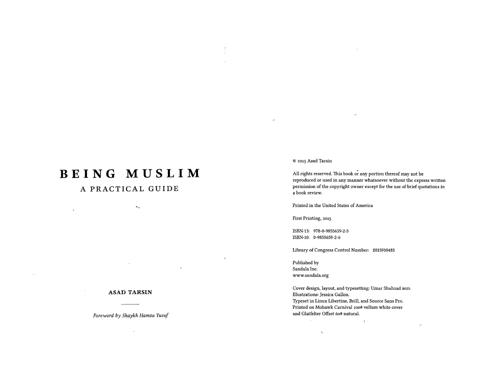 Being Muslim: a Beginner's Guide