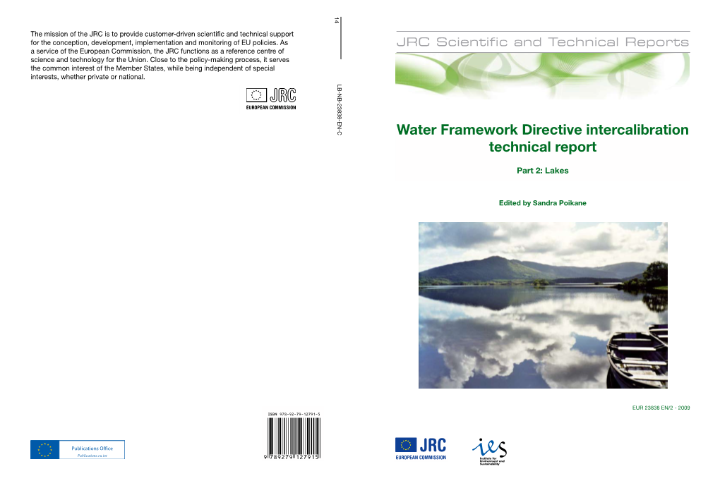 Water Framework Directive Intercalibration Technical Report