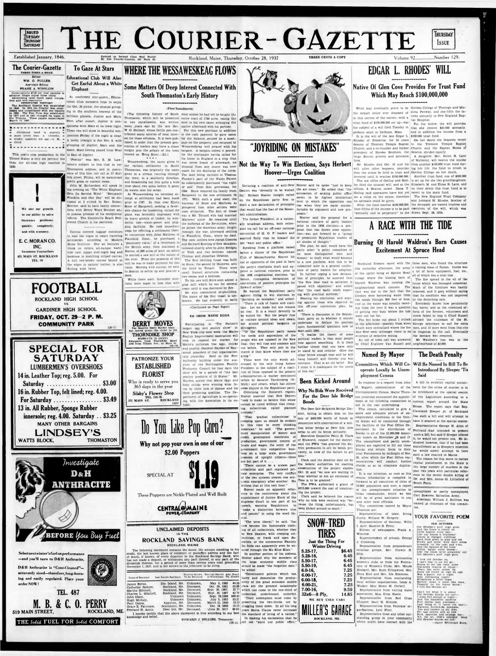 Courier Gazette : October 28, 1937