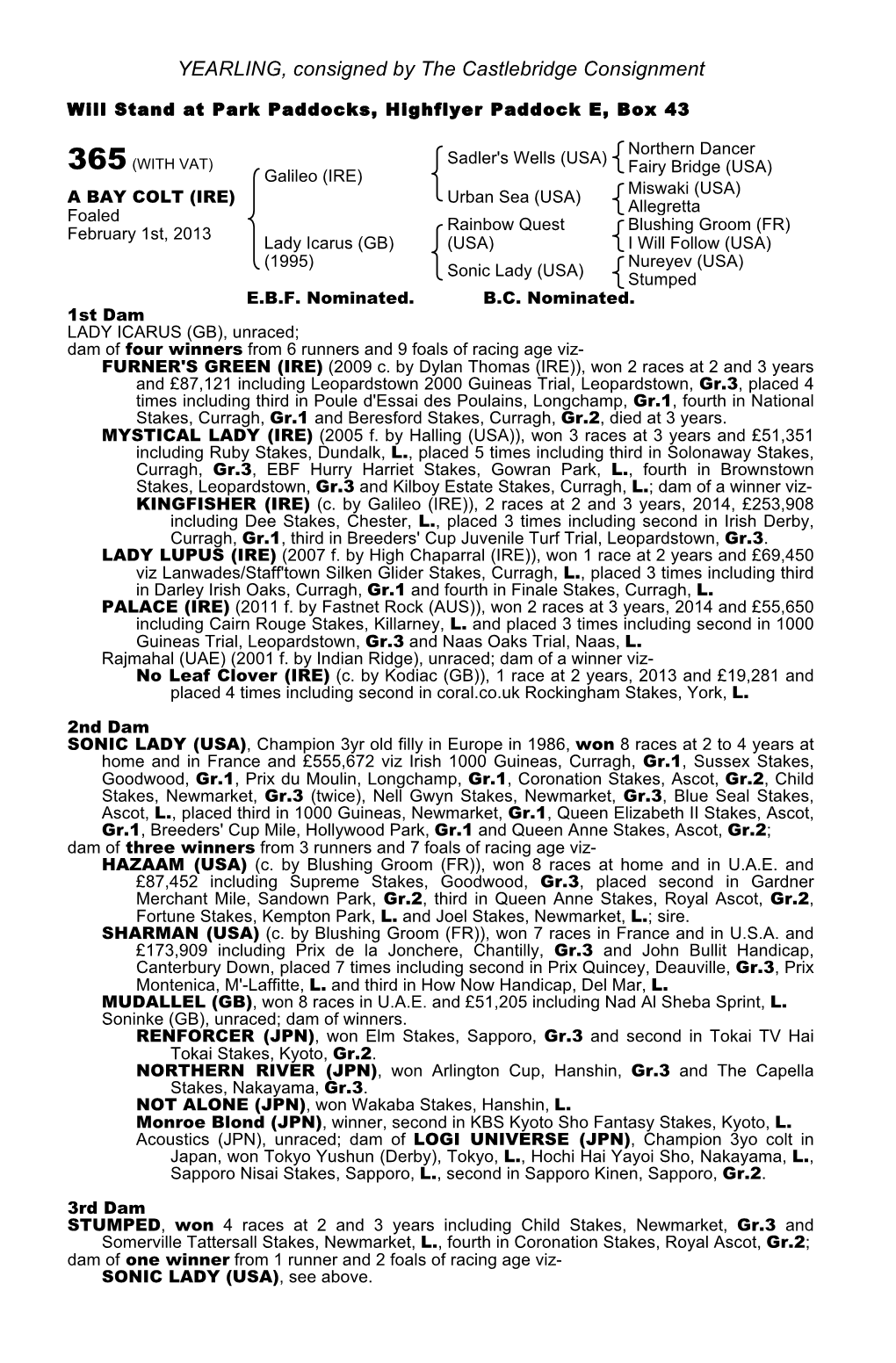 Tattersalls October Yearling Sale Book 1