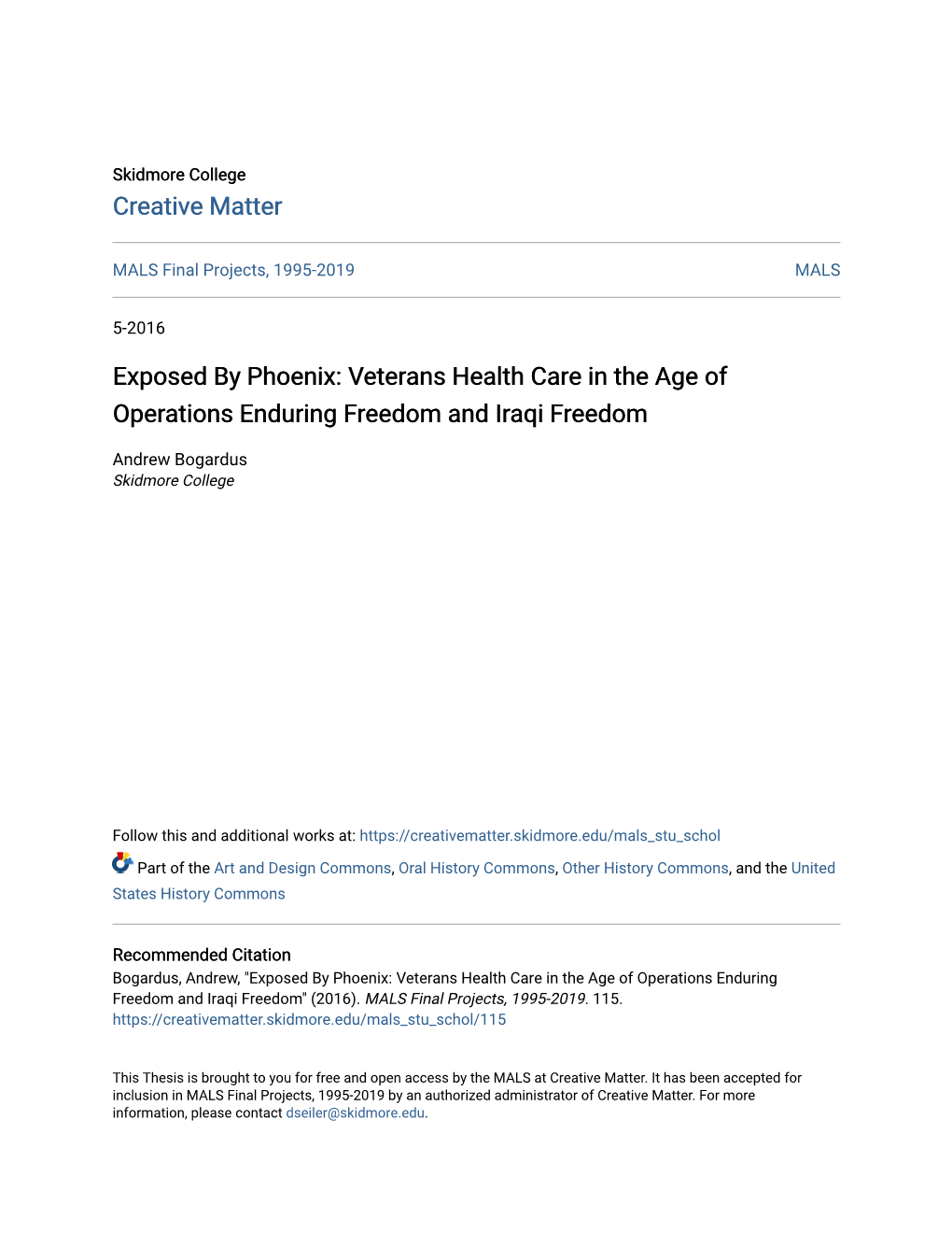 Veterans Health Care in the Age of Operations Enduring Freedom and Iraqi Freedom