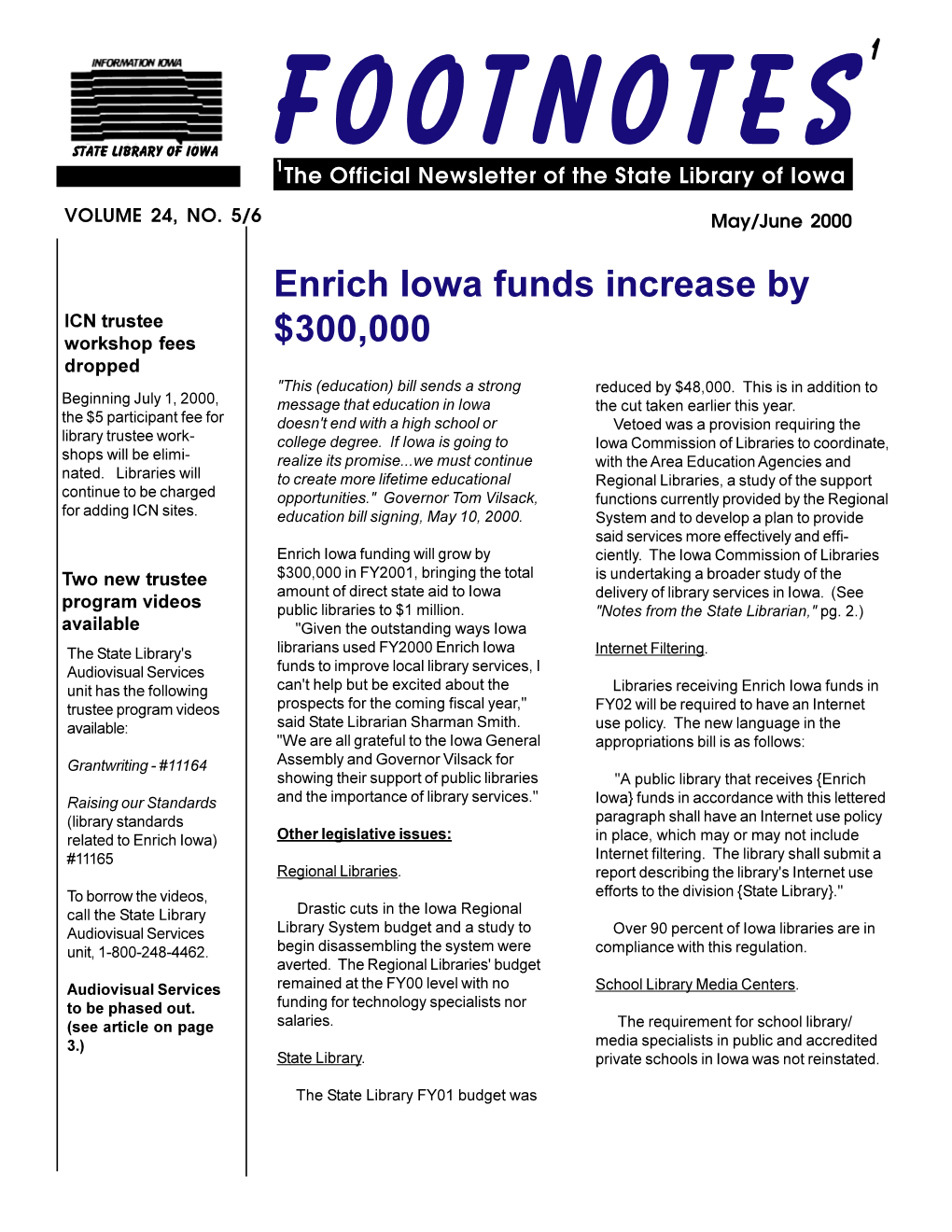 Enrich Iowa Funds Increase by $300,000
