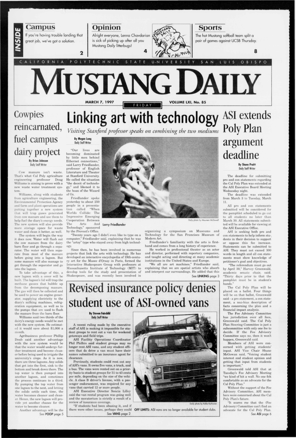 Mustang Daily, March 7, 1997