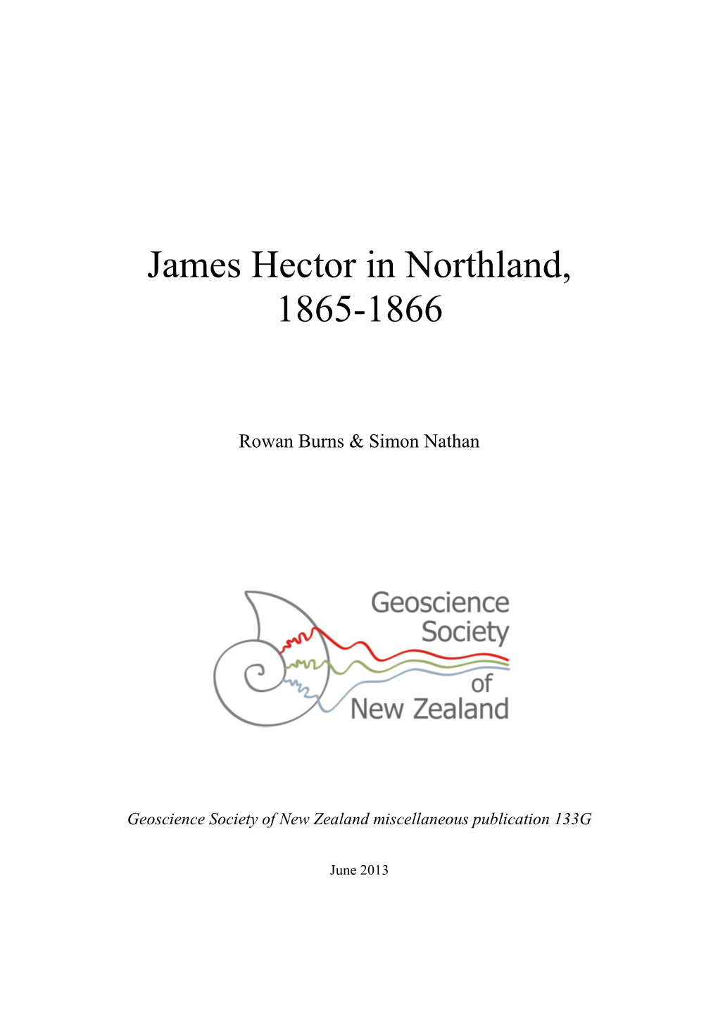 James Hector in Northland, 1865-1866