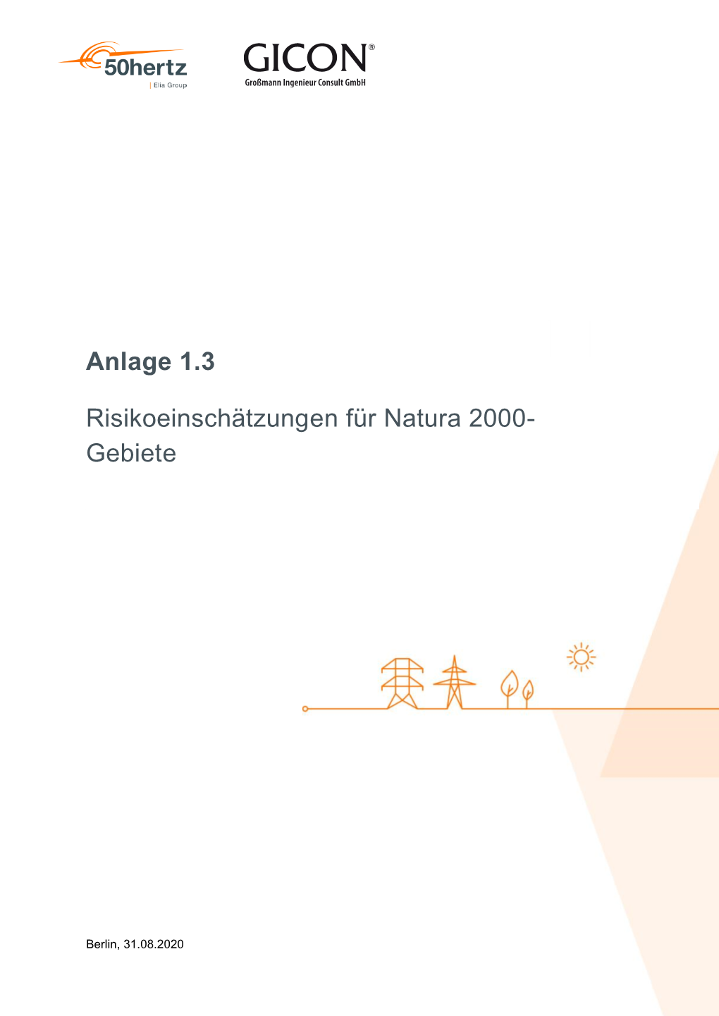 Anlage a 1.3 Risikoeinschätzungen Für Natura-2000-Gebiete In