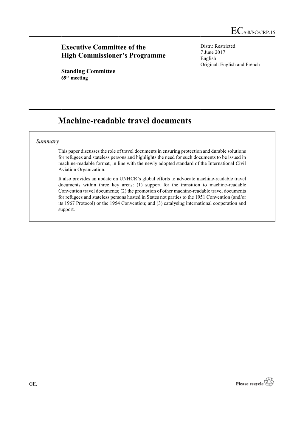 Machine-Readable Travel Documents