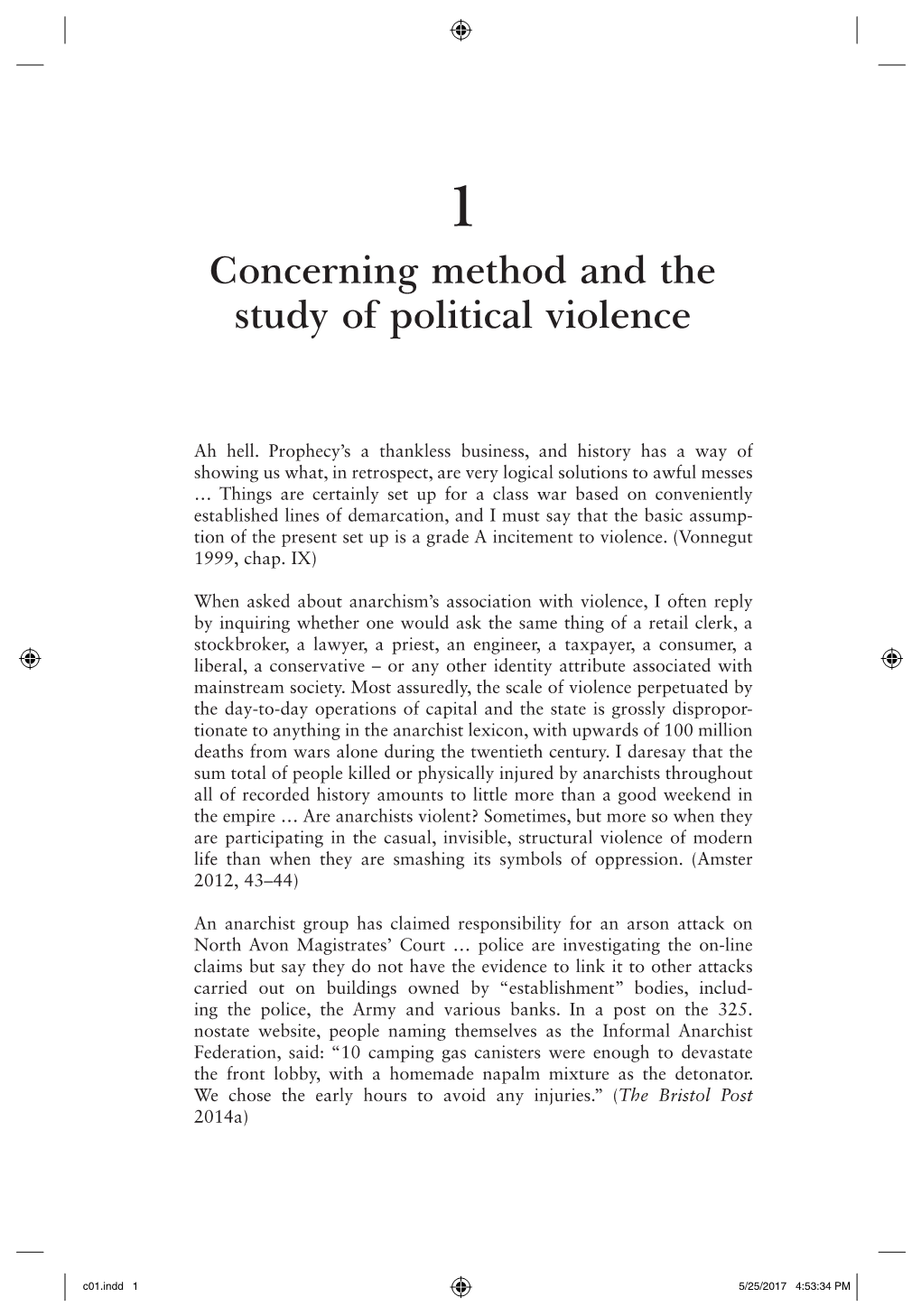 Concerning Method and the Study of Political Violence