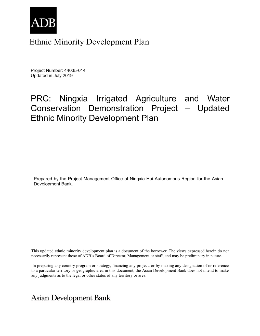 44035-014: Ningxia Irrigated Agriculture and Water Conservation
