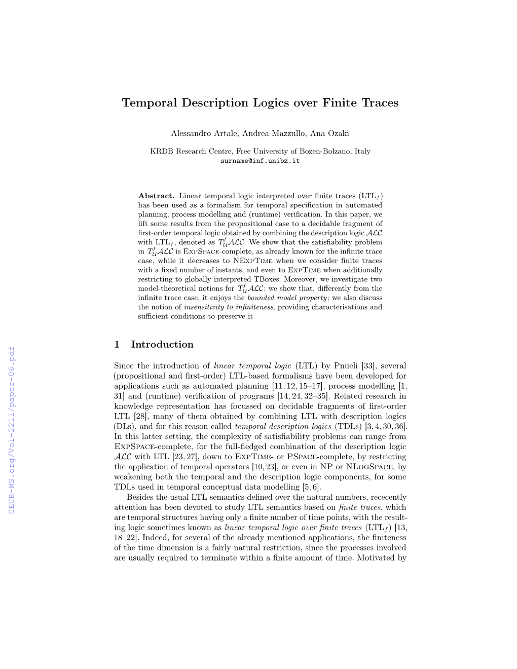 Temporal Description Logics Over Finite Traces