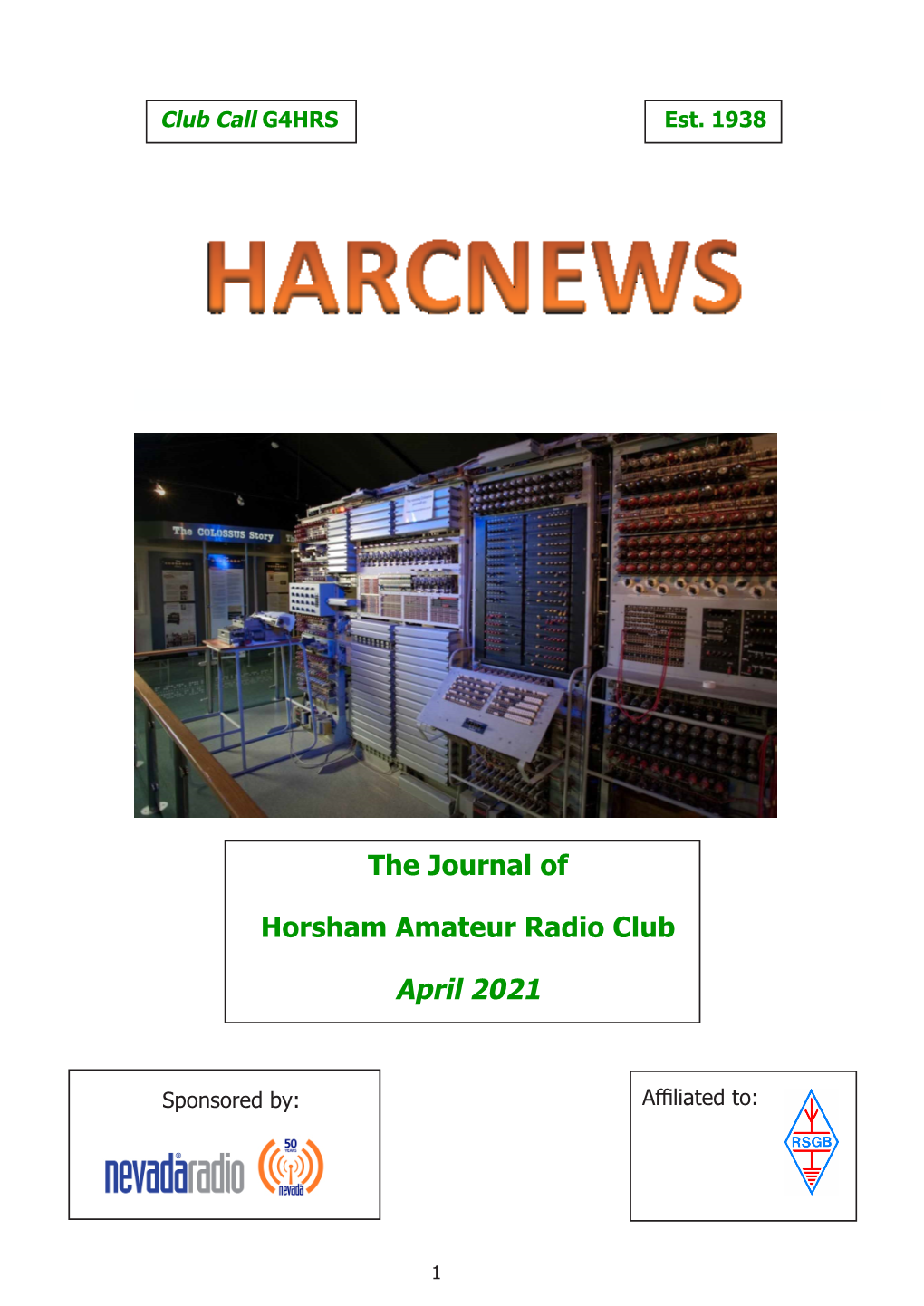 The Journal of Horsham Amateur Radio Club April 2021