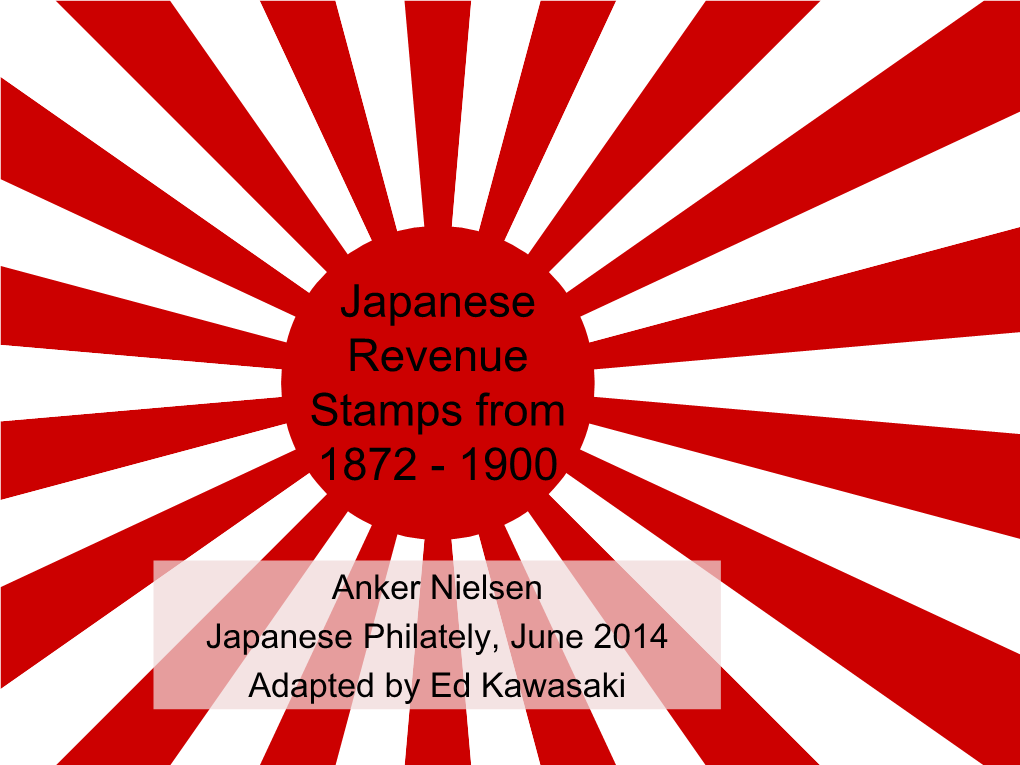 Japanese Revenue Stamps from 1872 – 1900