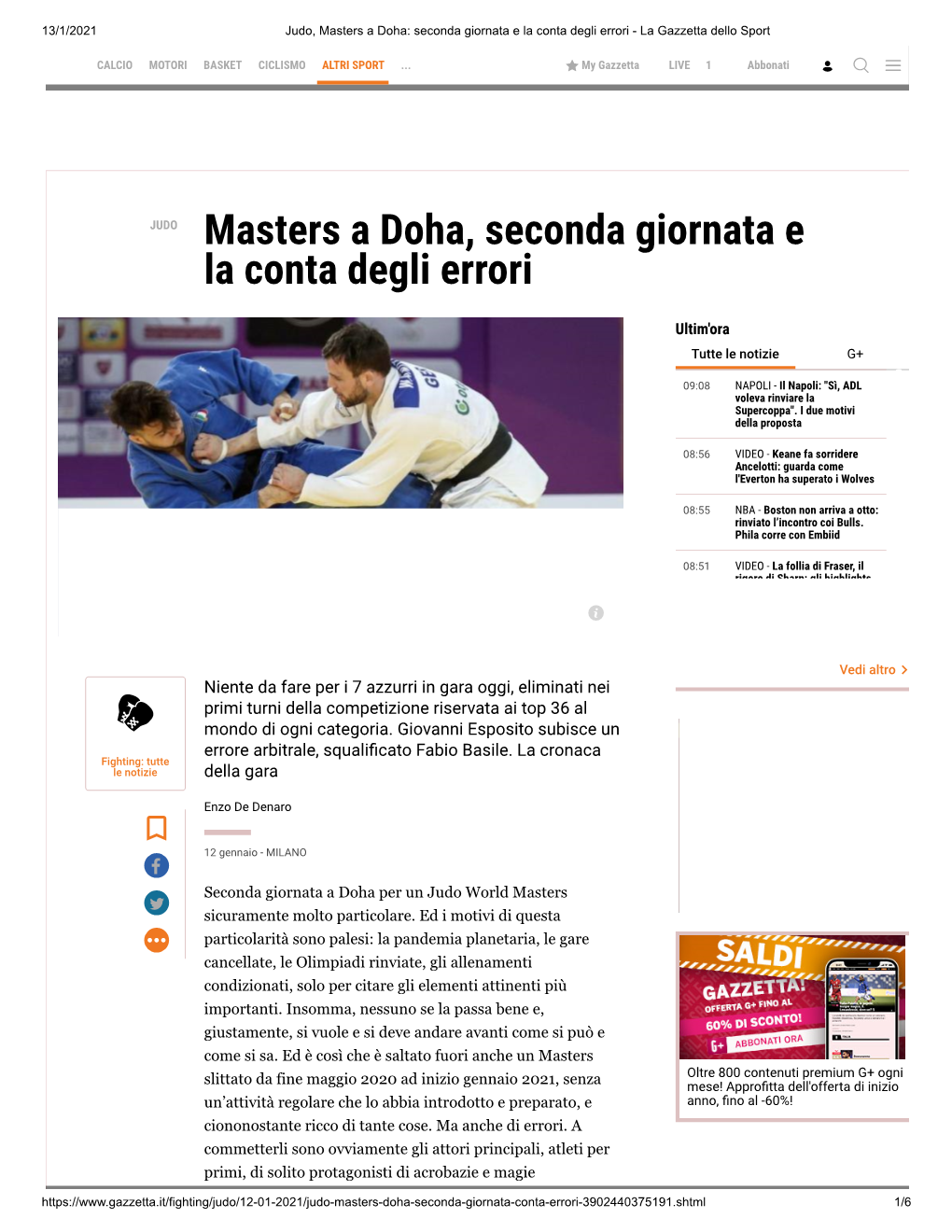 Judo, Masters a Doha: Seconda Giornata E La Conta Degli Errori - La Gazzetta Dello Sport