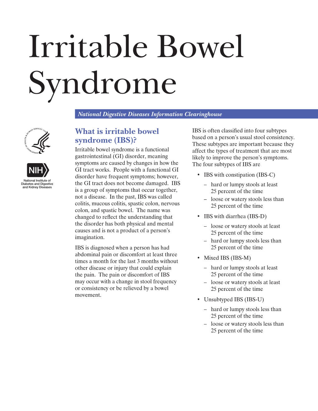 Irritable Bowel Syndrome