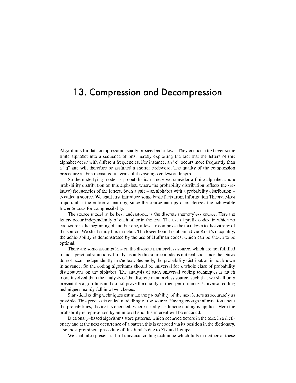 13. Compression and Decompression