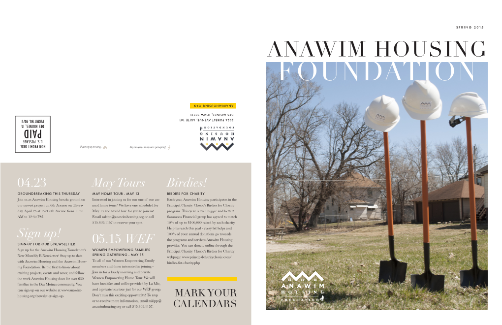 Anawim Newsletter