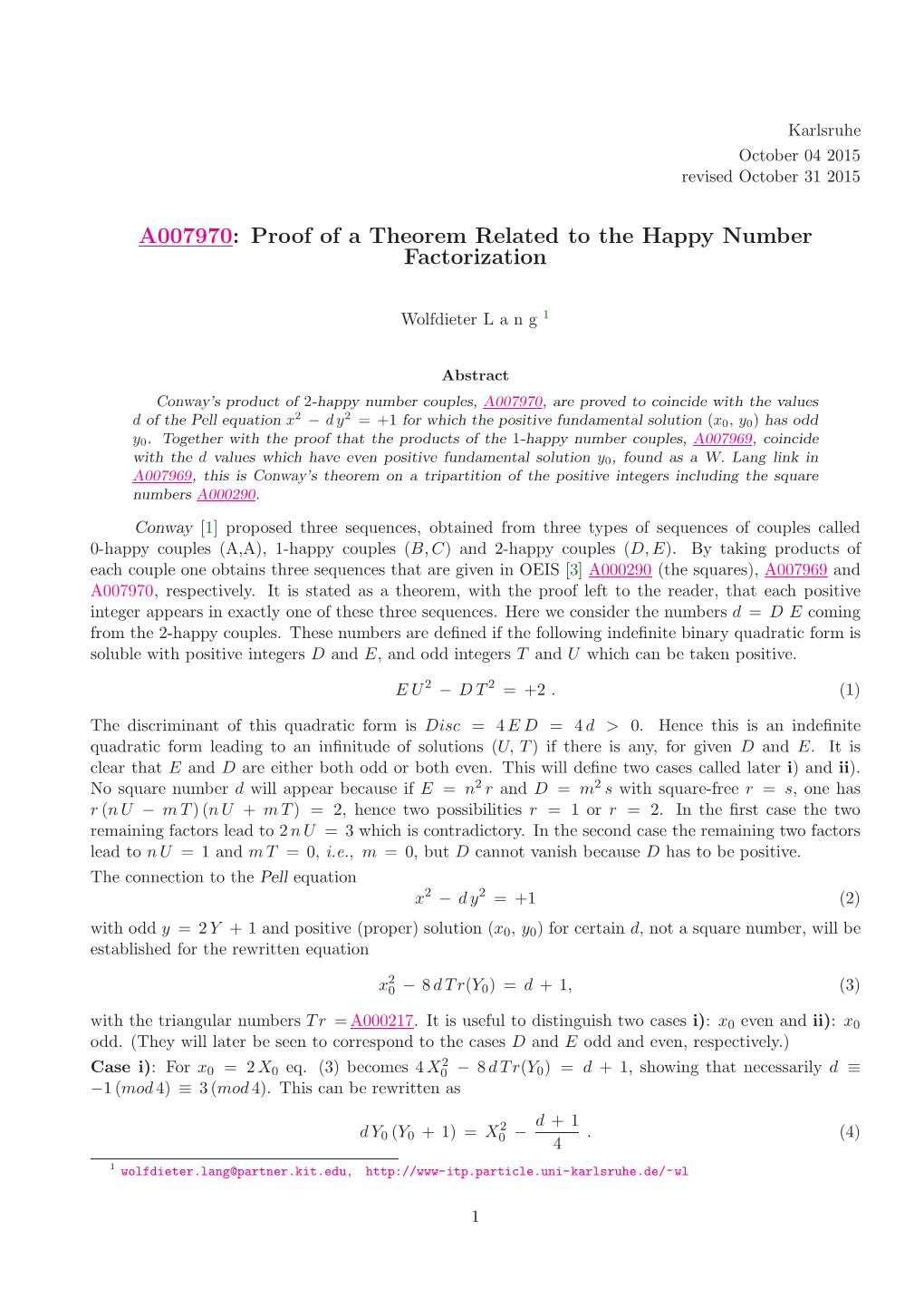 A007970: Proof of a Theorem Related to the Happy Number Factorization