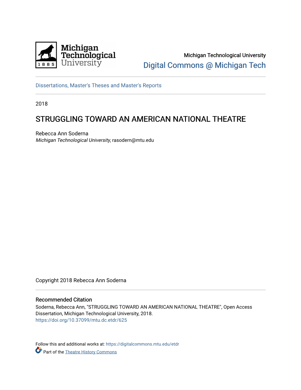 Struggling Toward an American National Theatre