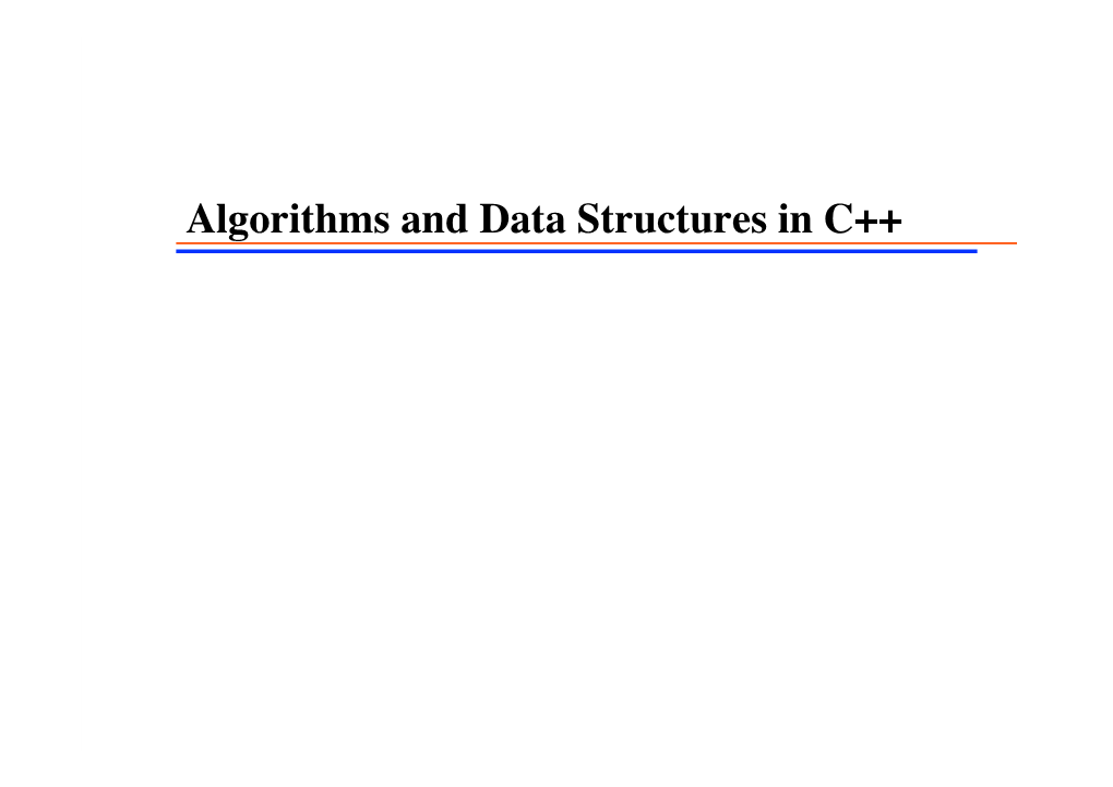 Algorithms and Data Structures in C++ Complexity Analysis