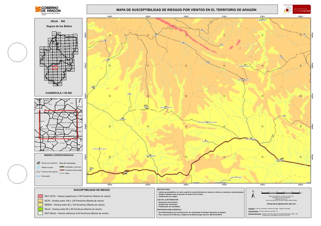 Mapa De Susceptibilidad De Riesgos Por Vientos En El Territorio De Aragón