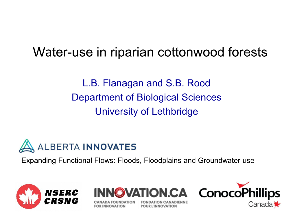 Water-Use in Riparian Cottonwood Forests