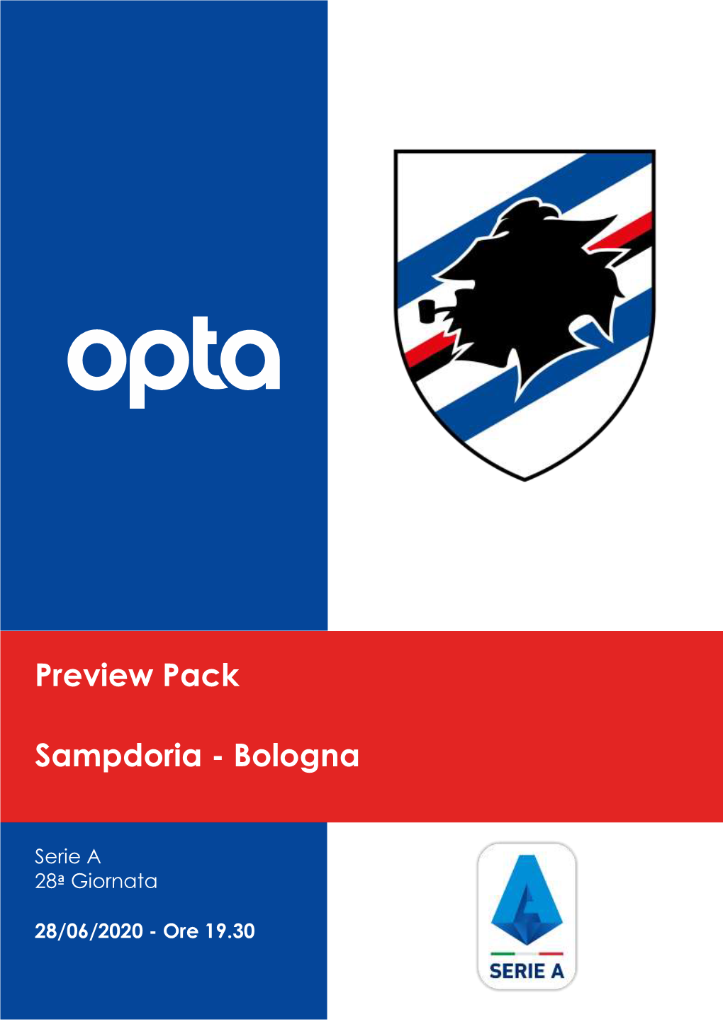 2019-20 Sampdoria-Bologna Match Program