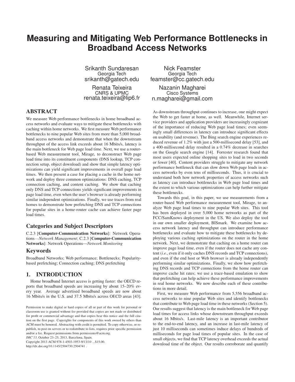 Measuring and Mitigating Web Performance Bottlenecks in Broadband Access Networks