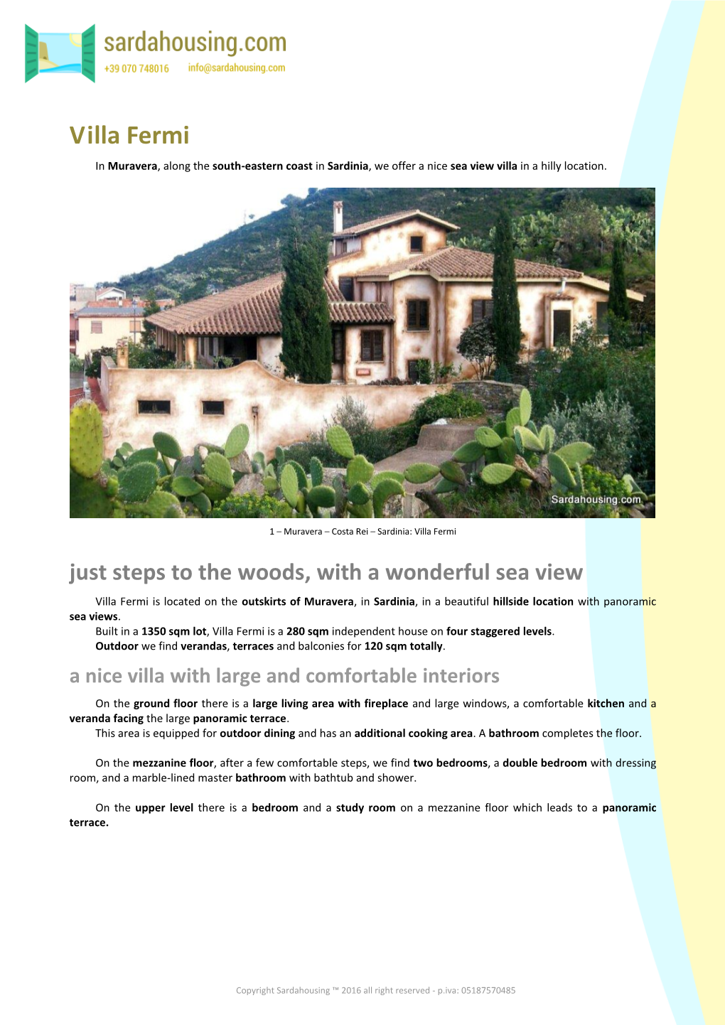 Villa Fermi for Sale in Muravera in Sardinia, Sardahousing